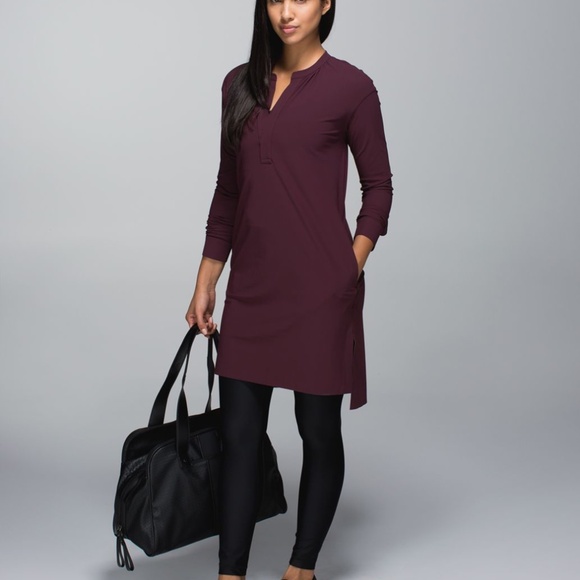 Lululemon Effortless Dress Bordeaux Drama - Size 4 - Picture 1 of 12